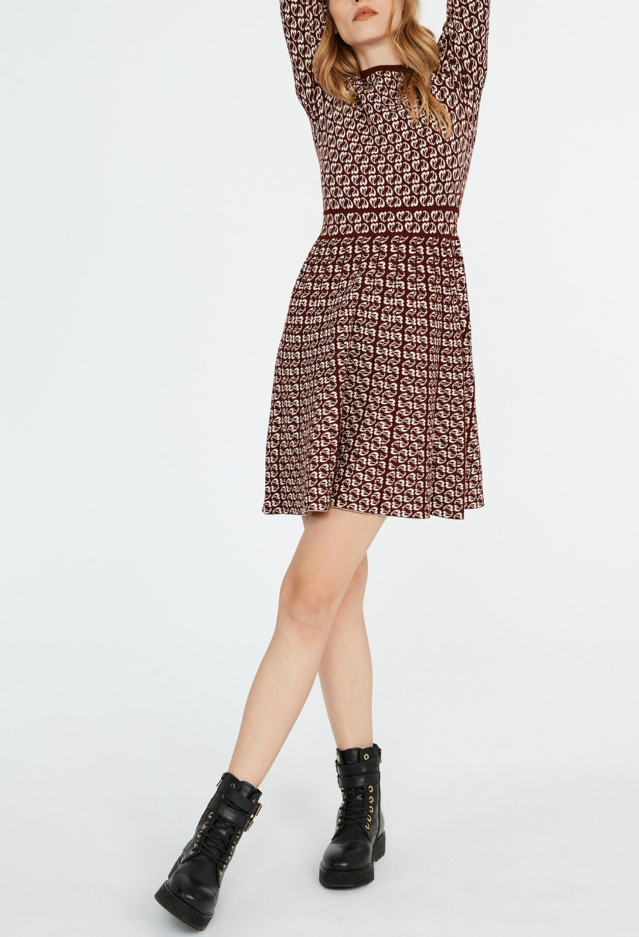 Vestido dos tonos corto con estampados