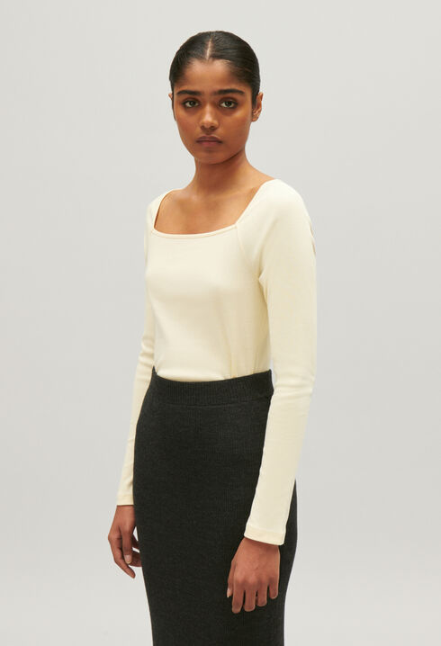 Camiseta de algodón beige