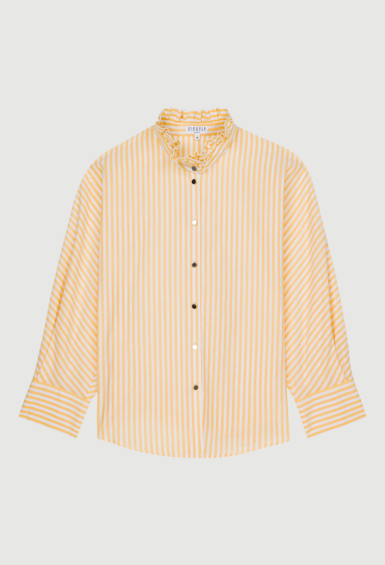 Camisa de rayas con cuello fruncido