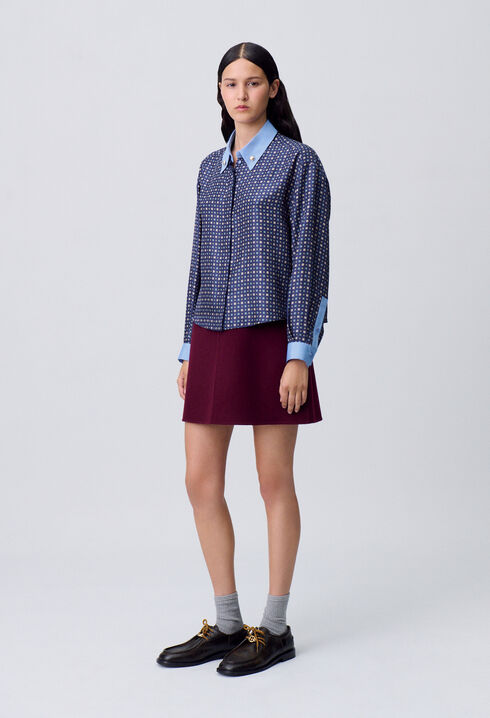 Camisa de seda estampada