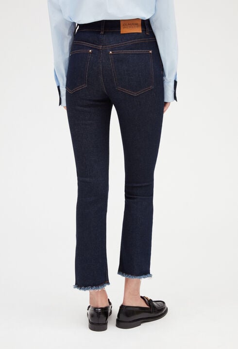 Vaquero sin lavar de talle alto