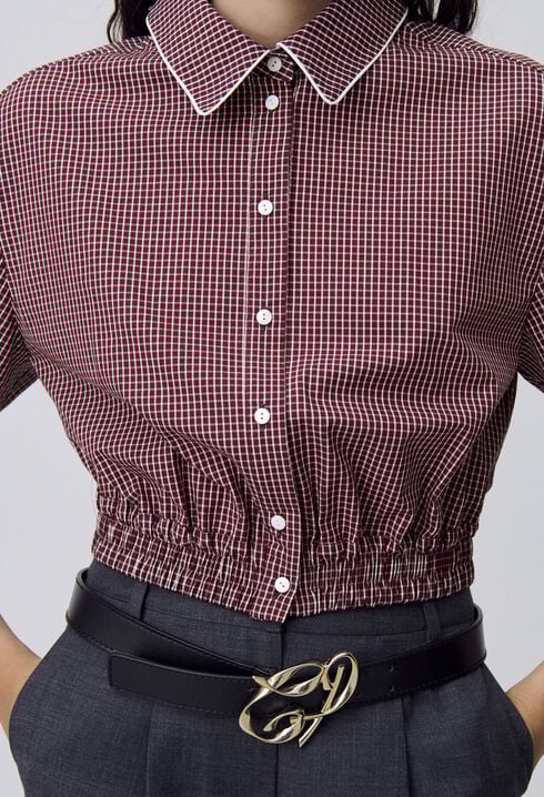 Camisa corta de cuadros