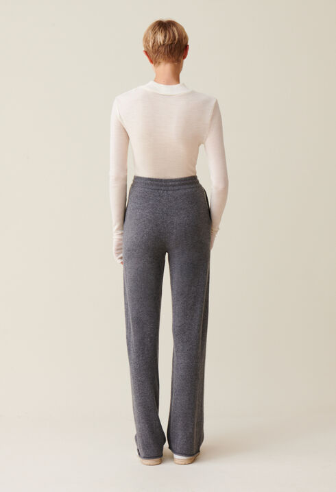 Pantalón fluido gris de cachemir