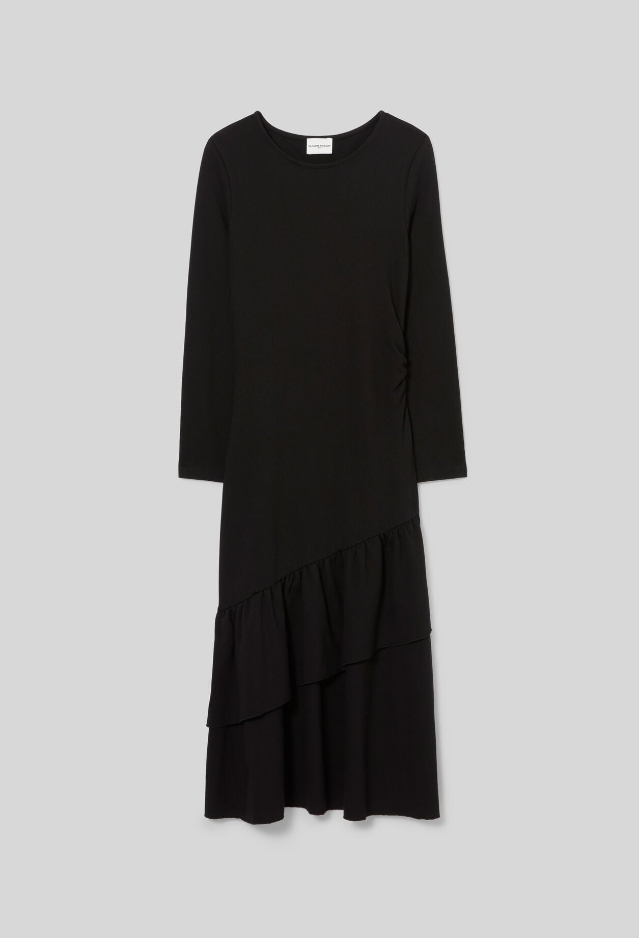 Vestido asim&eacute;trico con volantes