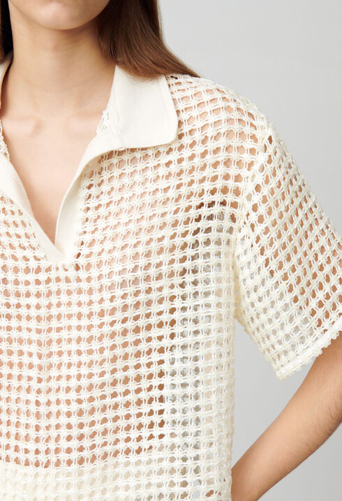 Top crochet de mangas cortas