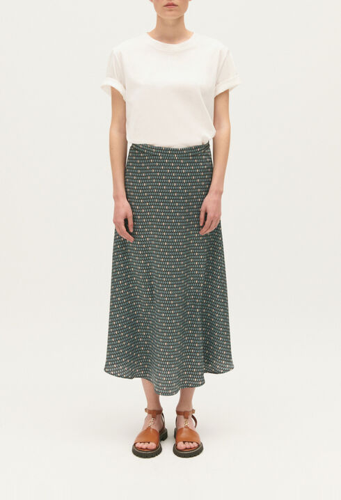 Falda midi estampada