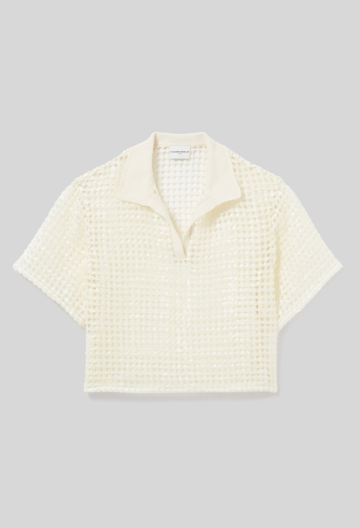Top crochet de mangas cortas