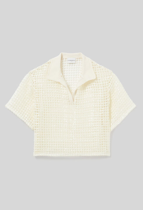 Top crochet de mangas cortas
