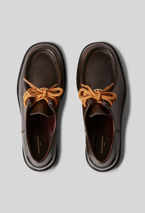 Zapatos derby de cuero granulados