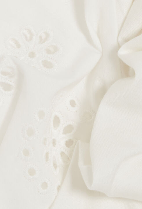 Camiseta algodón bordados ingleses crudo