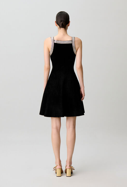 Vestido evas&eacute; terciopelo perlas