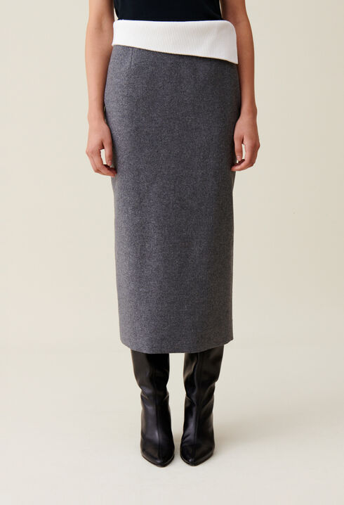 Falda recta gris