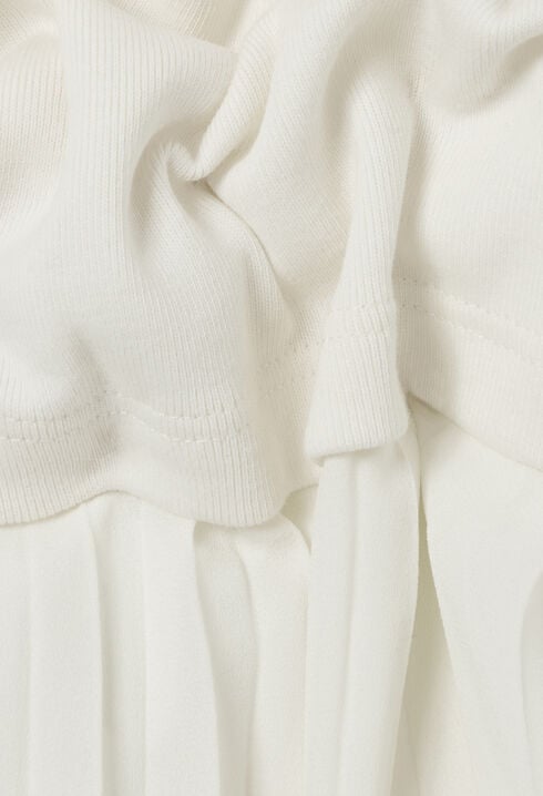 Vestido midi Twist bimaterial marfil