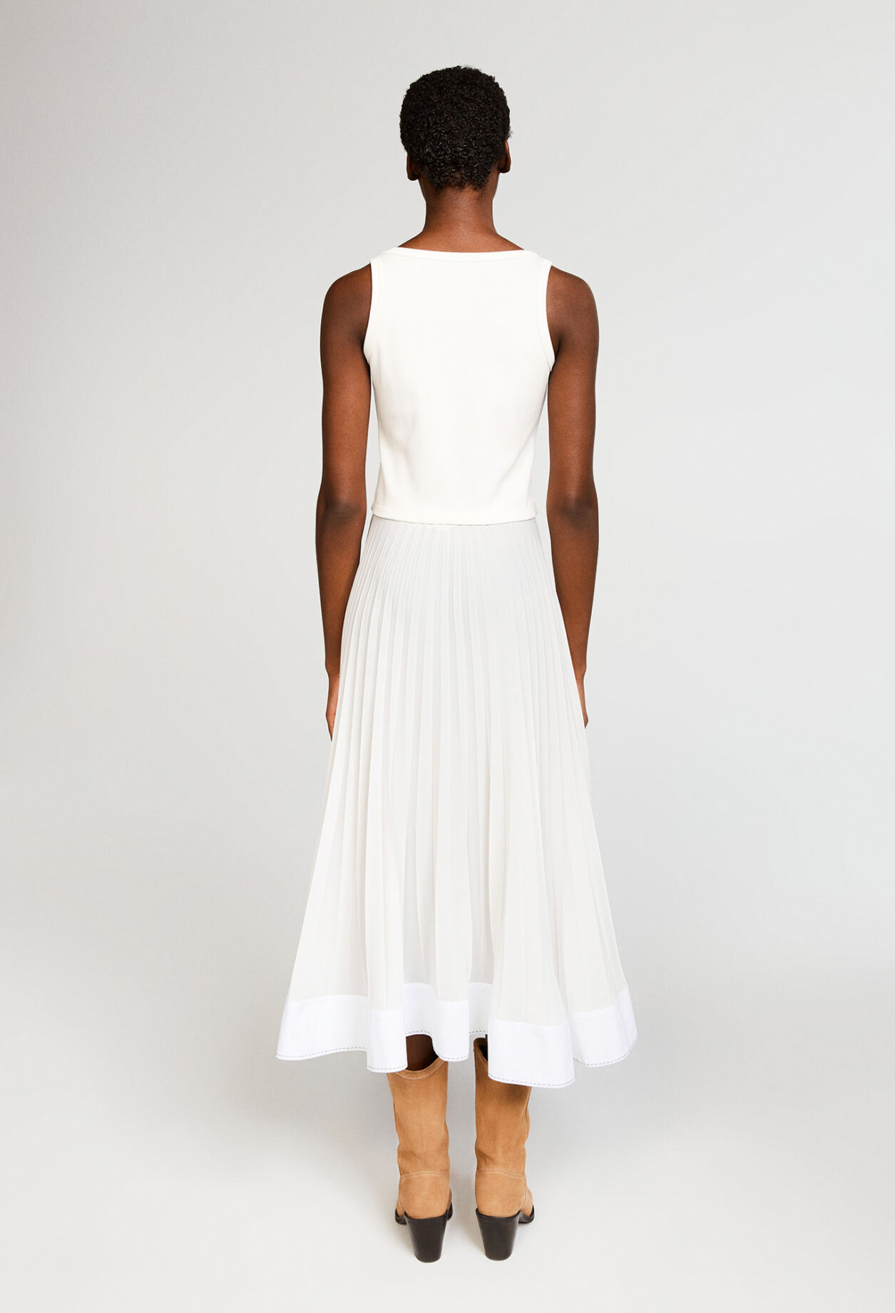 Vestido largo bimaterial