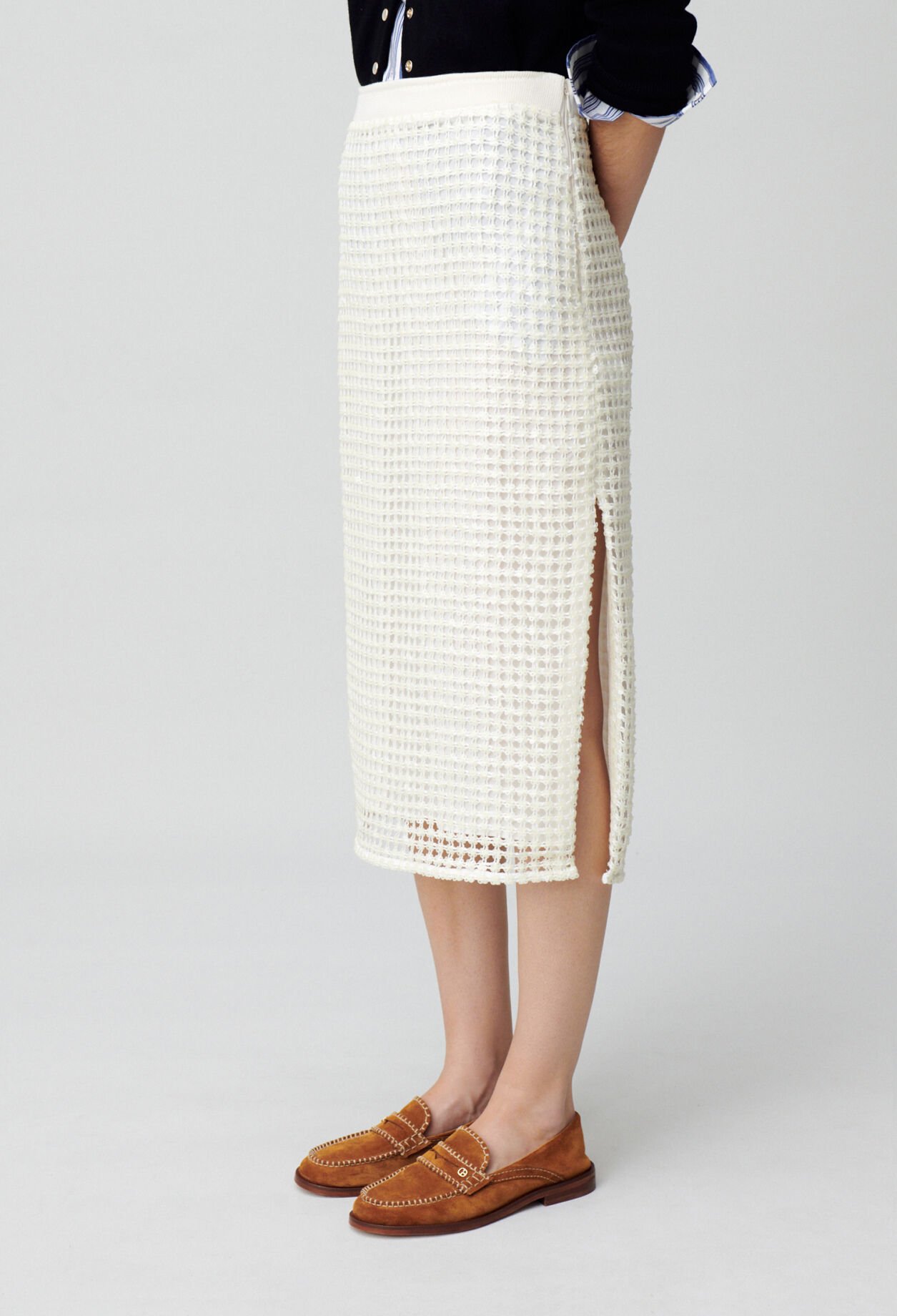 Falda midi de crochet