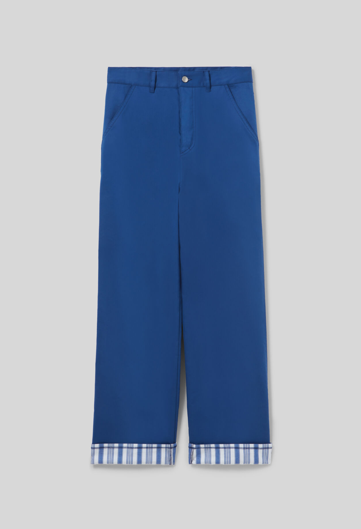 Pantalón con dobladillos a rayas