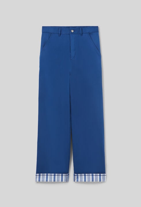 Pantalón con dobladillos a rayas