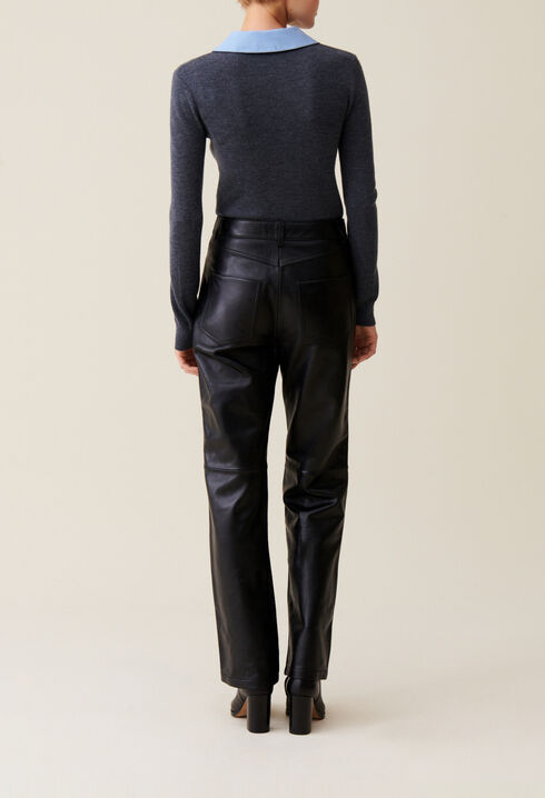 Pantal&oacute;n recto de cuero