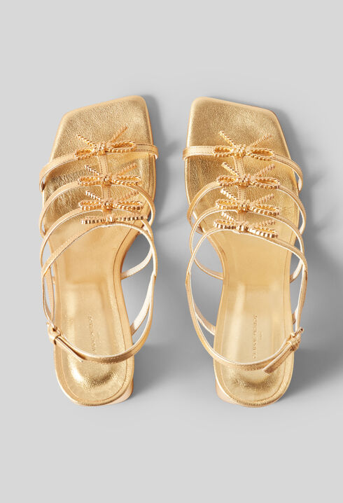 Sandalias de tac&oacute;n de piel