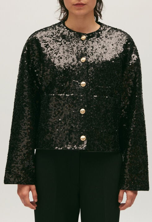 Cárdigan de lentejuelas negras