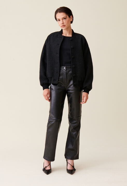 Bomber tweed negro
