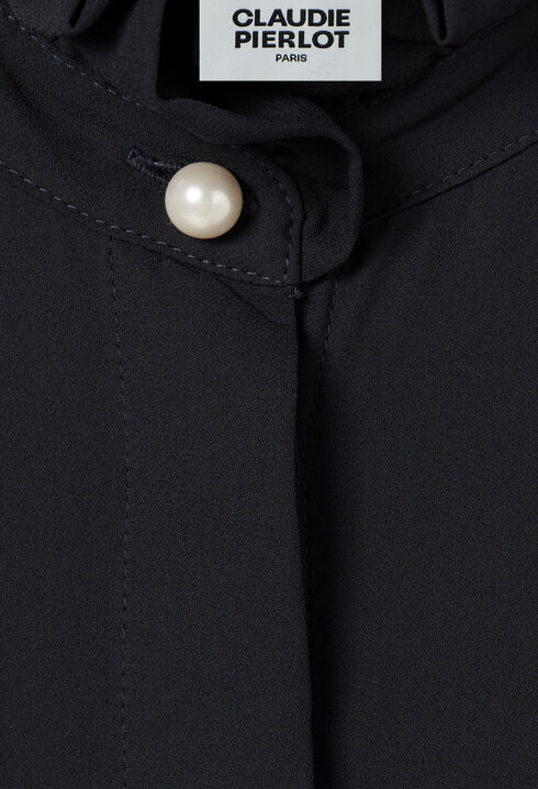 Camisa fluida cuello victoriano