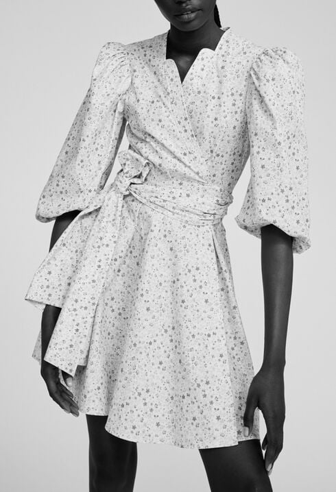 Vestido cruzado de flores