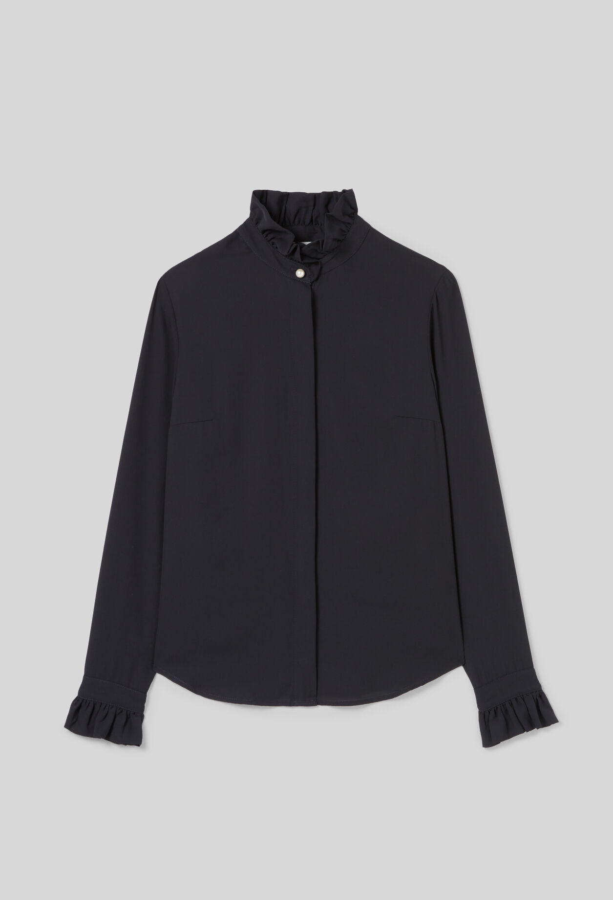 Camisa fluida cuello victoriano