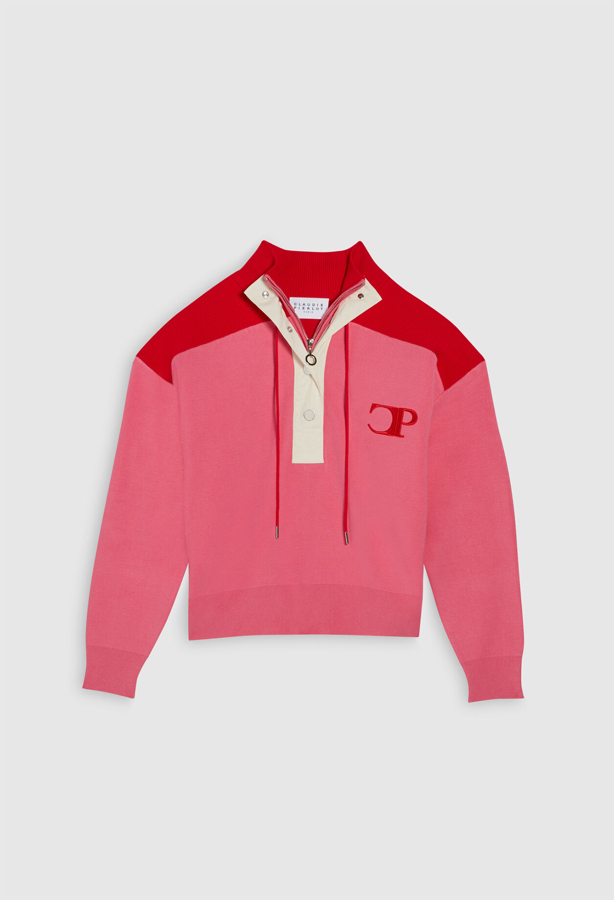 Sudadera de cuello alto con botones