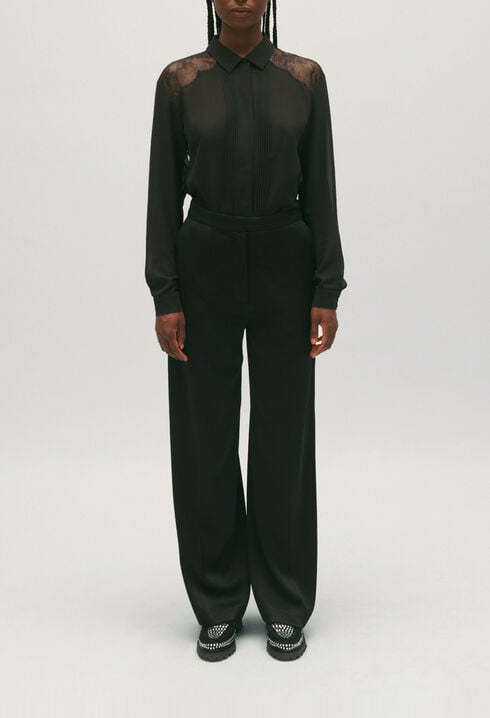 Camisa de encaje negra