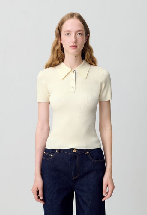 Polo de punto fino superior