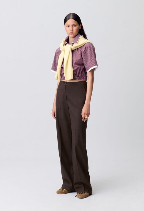Pantalón recto de lana
