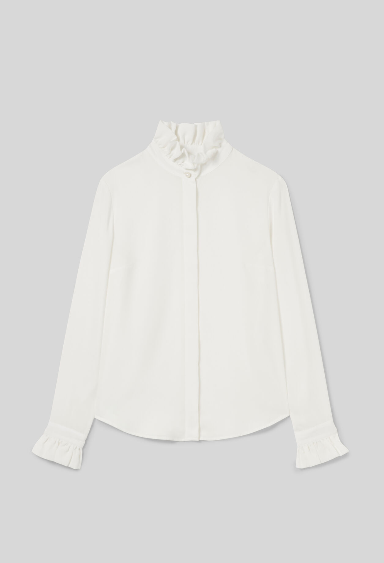 Camisa fluida cuello victoriano