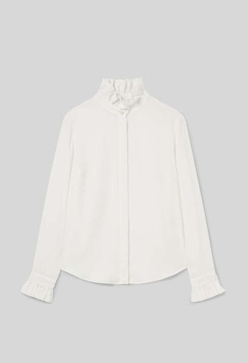 Camisa fluida cuello victoriano