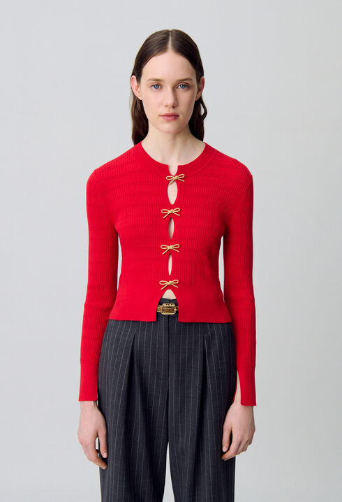Jersey de punto fino con lazos