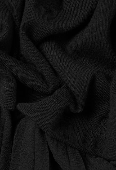 Vestido midi Twist bimaterial negro
