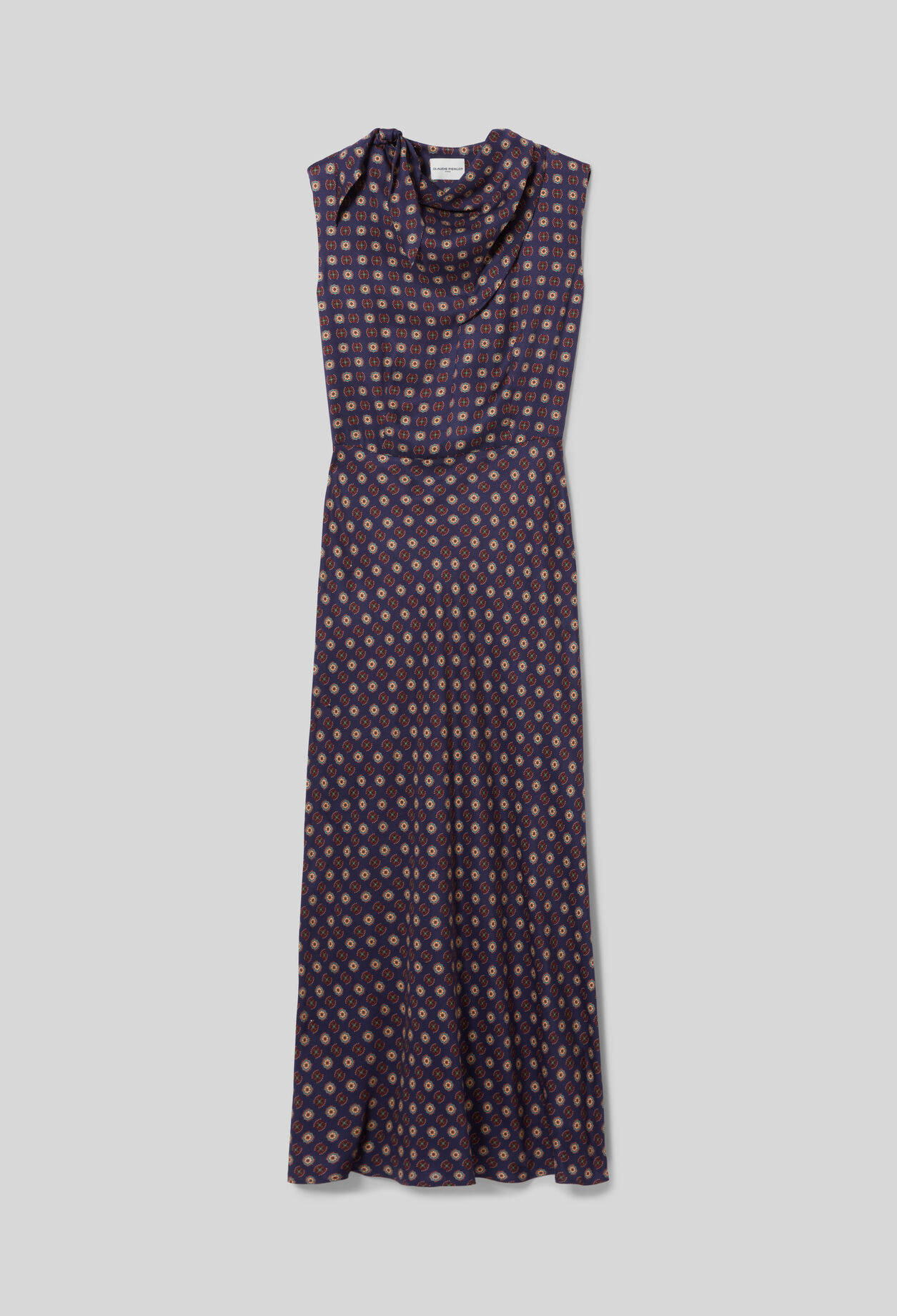 Vestido fluido cuello pa&ntilde;uelo
