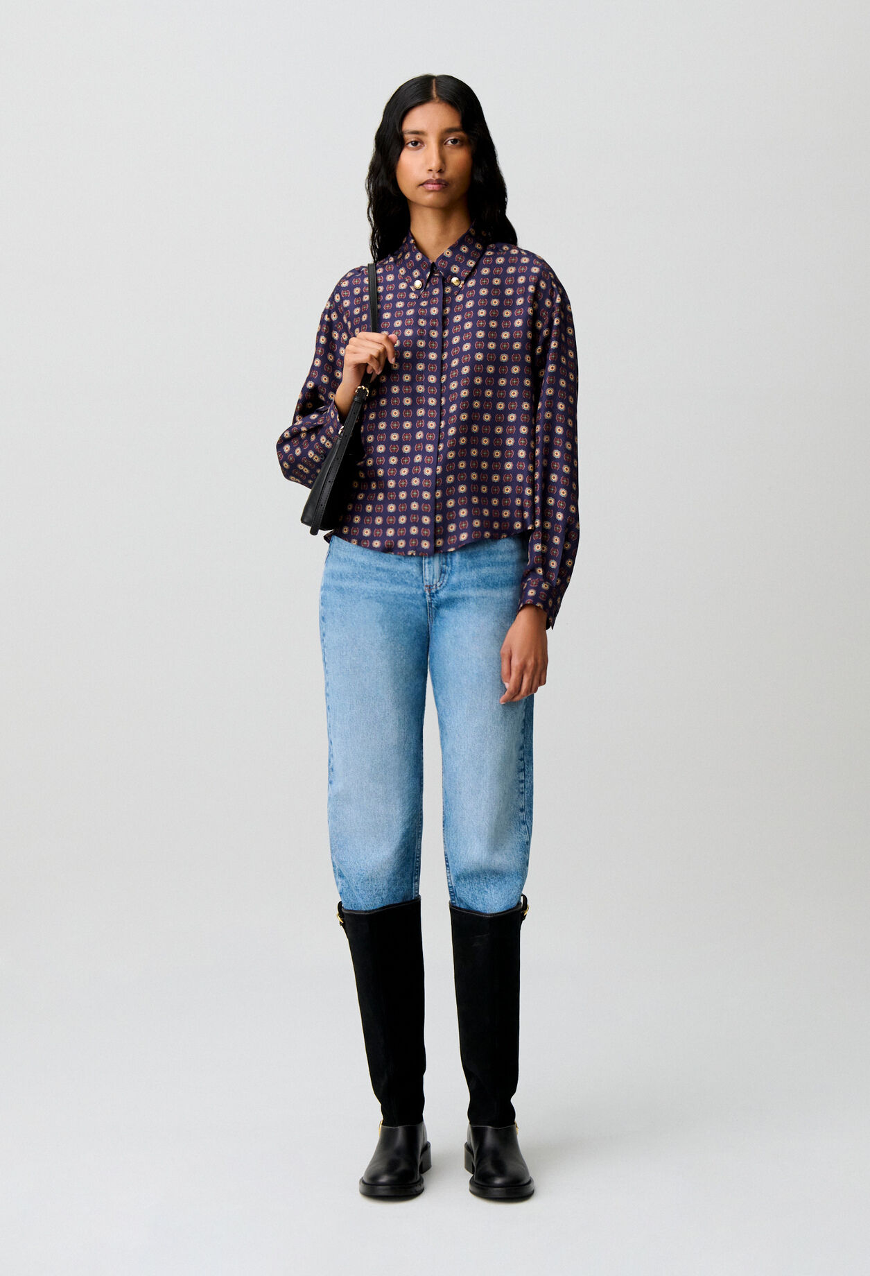 Camisa estampada de seda