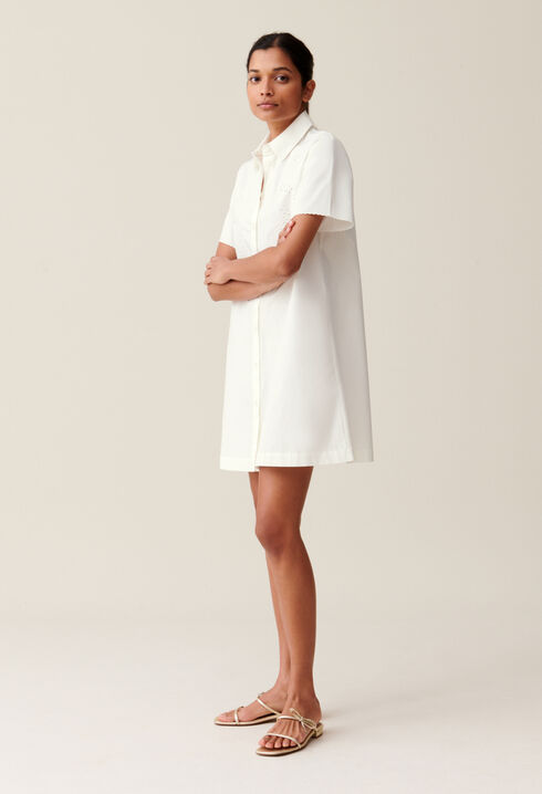 Vestido camisero blanco bordado