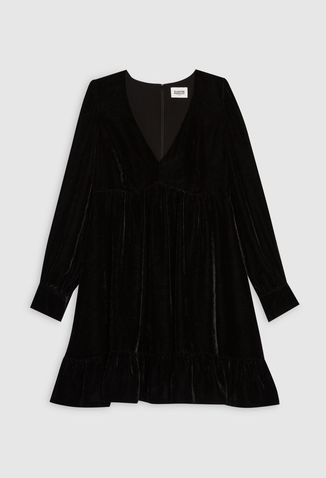 Vestido corto de terciopelo negro