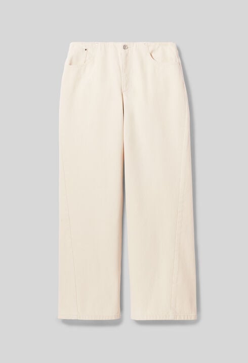 Vaquero denim de algod&oacute;n crudo