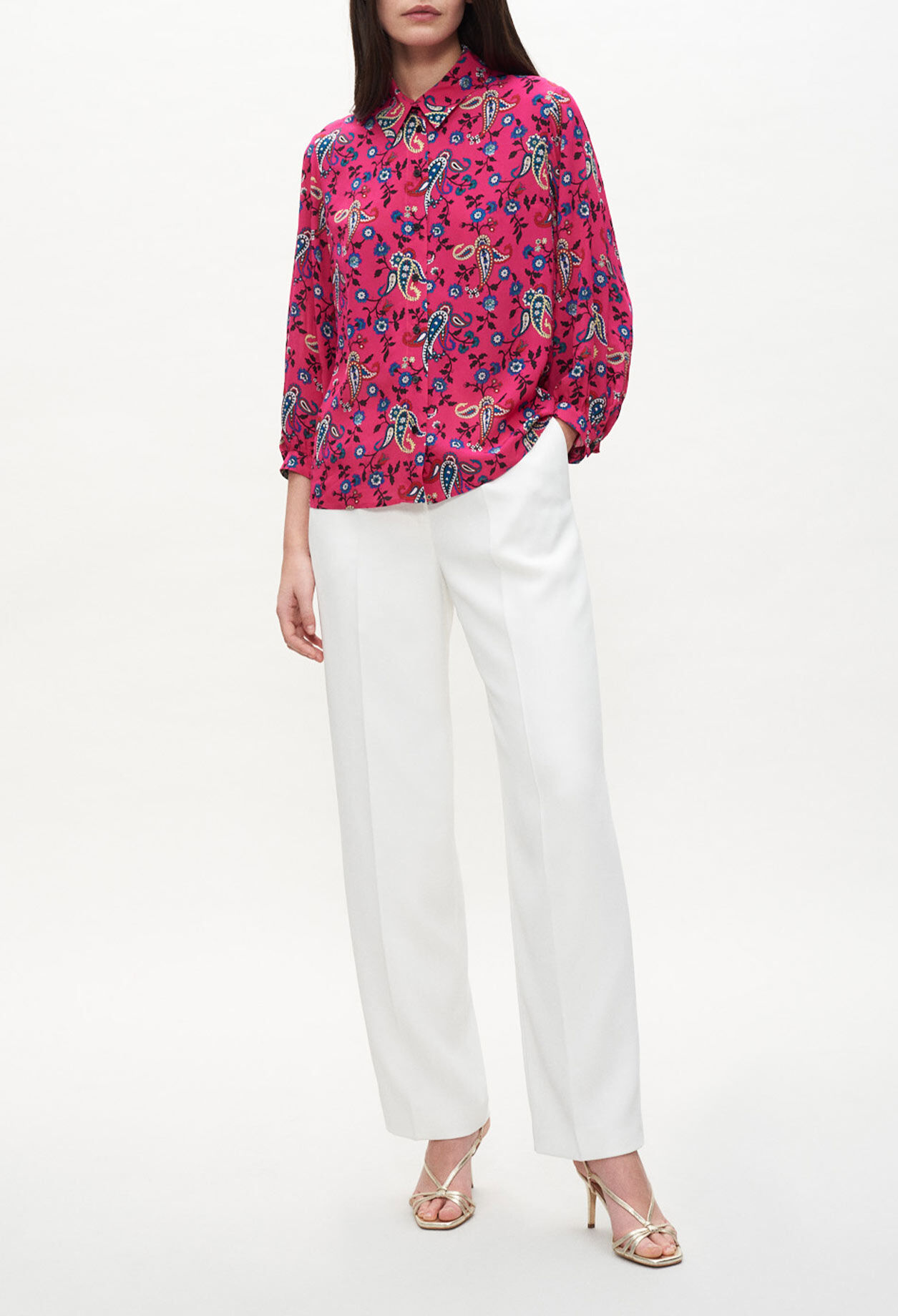 Camisa estampada rosa fucsia
