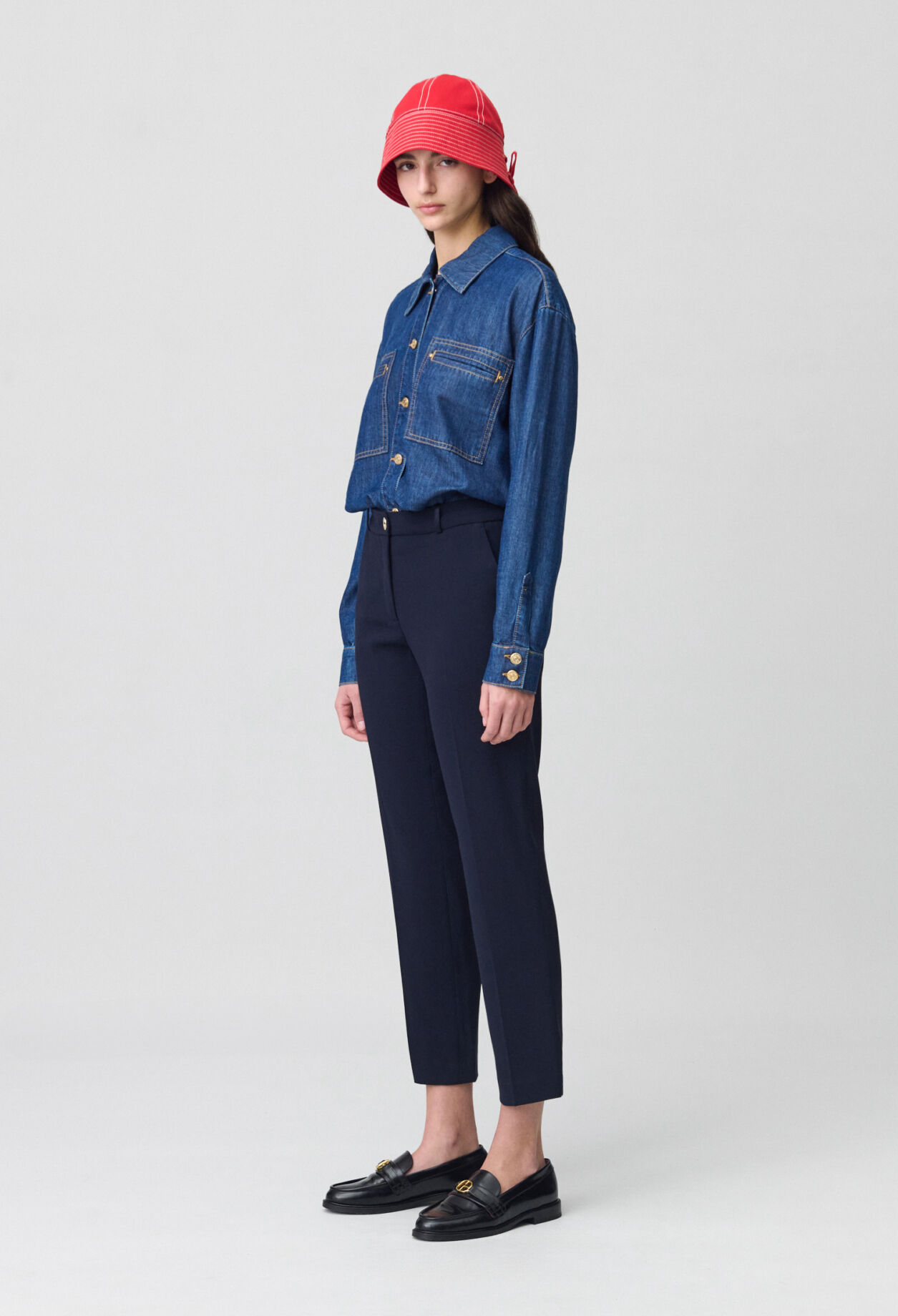 Pantalones de traje liso
