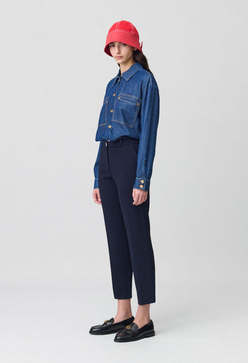 Pantalones de traje liso