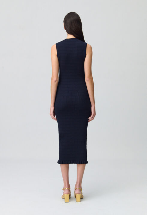 Vestido largo punto fino lazos