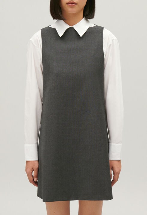 Vestido corto gris chiné