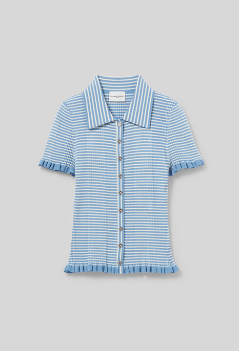 Polo de rayas abotonado
