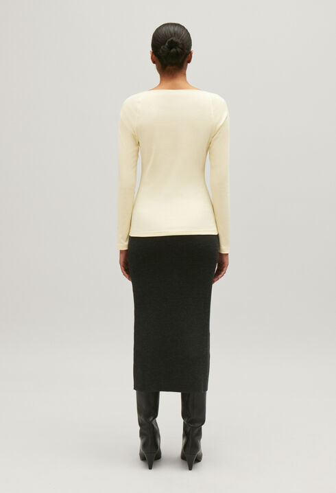 Camiseta de algodón beige