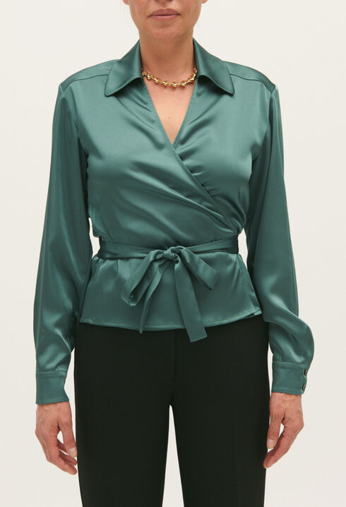 Blusa cruzada verde