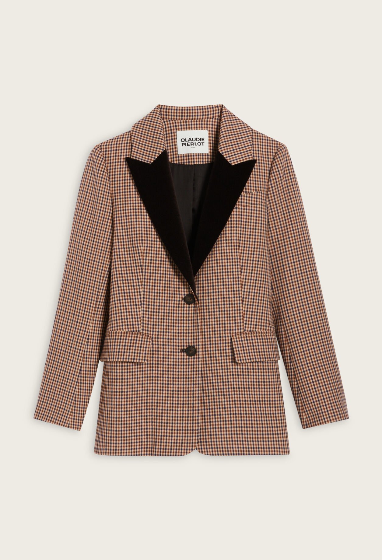 Chaqueta de traje estampado de cuadros